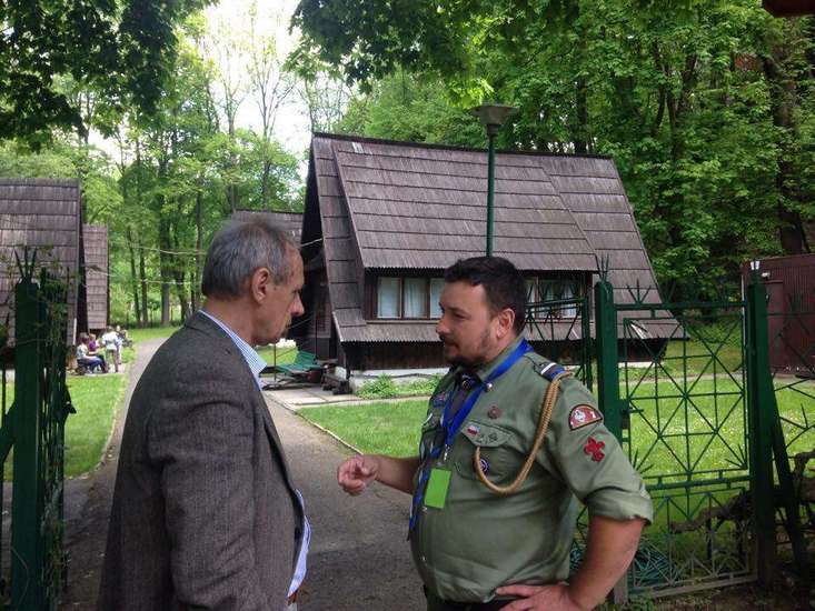 Hm. Andrzej Krzyworzeka i Komendant Chorągwi hm. Mariusz Siudek